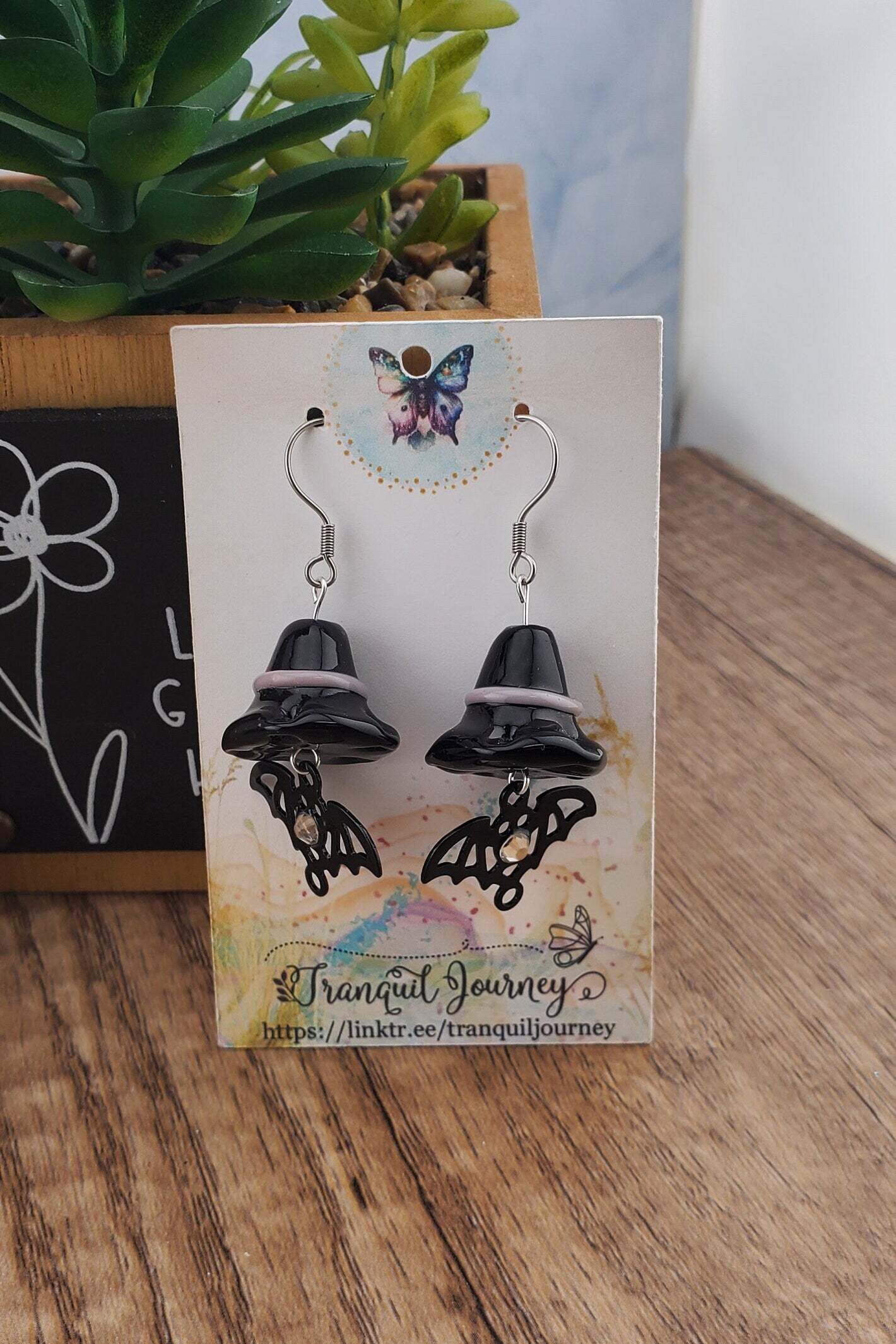 Bat Earrings, Stainless Steel Earring Wire