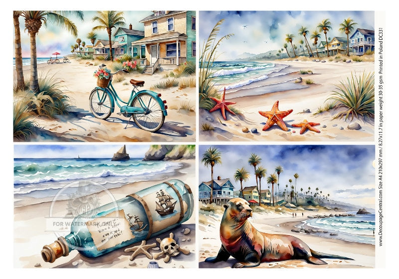 A4 Beach Scenes