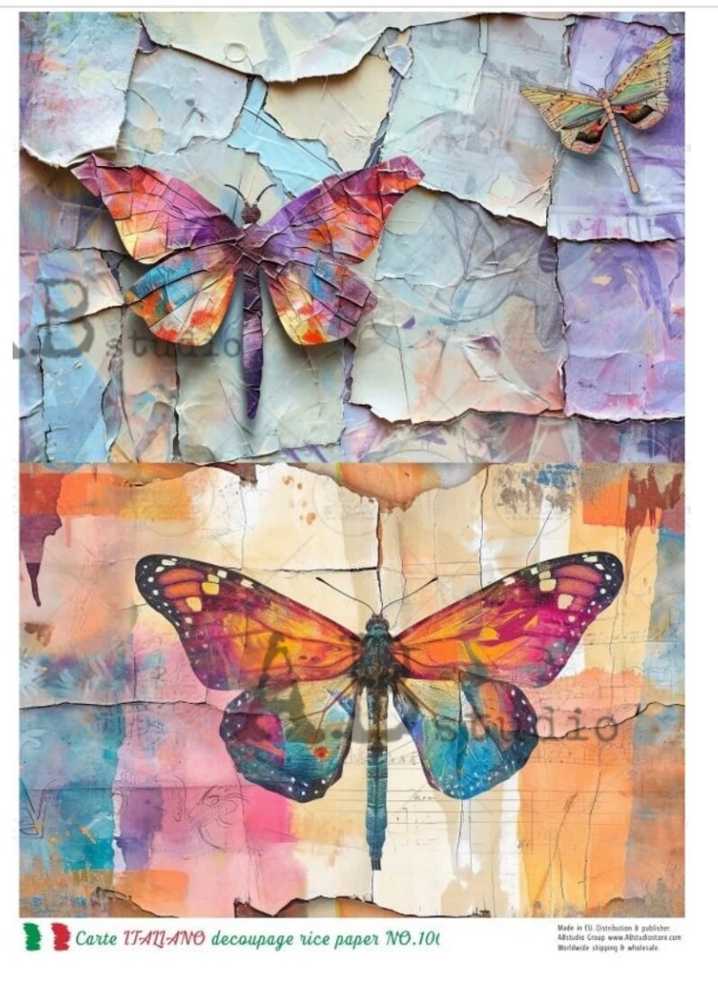 A4 Butterfly Duo Rice Paper