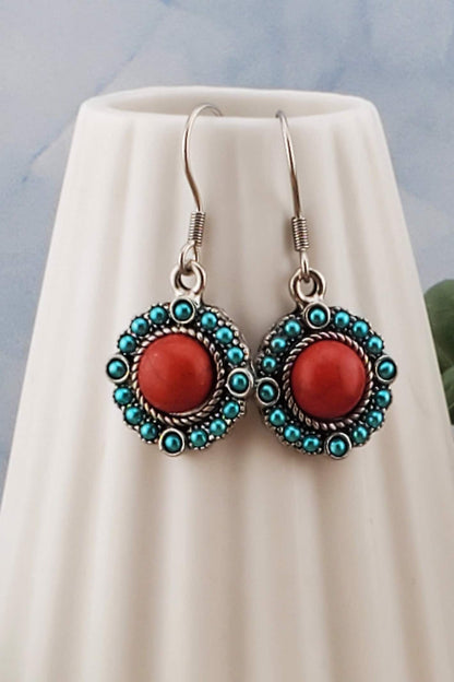 Polynesian Style Drop Earrings, Stainless Steel Earring Wire