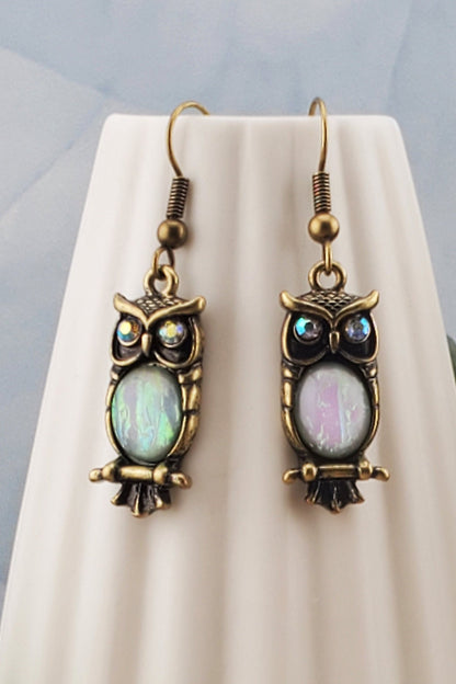 Owl Earrings, Copper Earring Wire