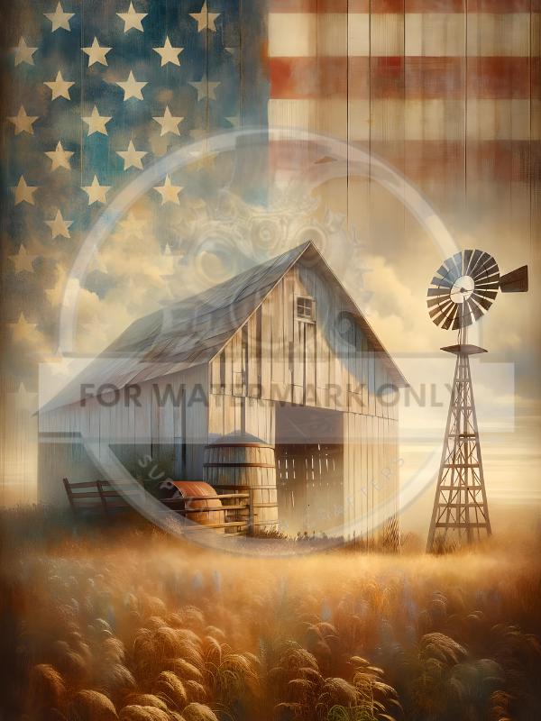 A4 American Farm Decoupage Rice Paper