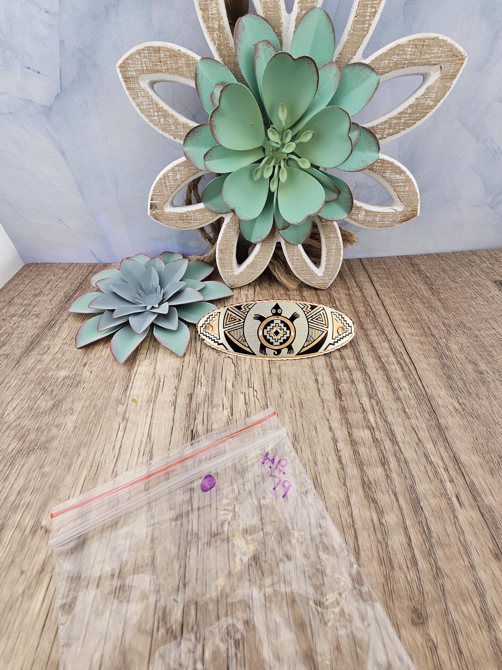 Native inspired SW Colorful Turtle Hair Clip - Beautiful COPPER Hair Barrette / Clip
