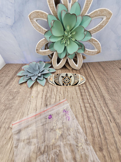 Native inspired SW Colorful Turtle Hair Clip - Beautiful COPPER Hair Barrette / Clip