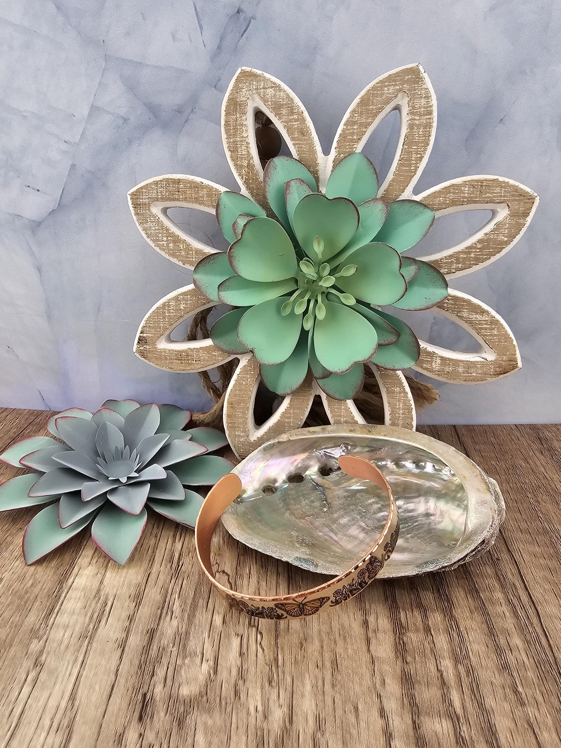 BR Monarch Butterfly - Beautiful adjustable COPPER cuff bracelet.