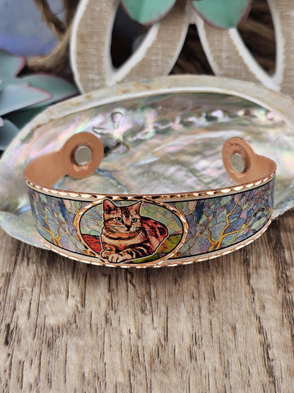 BR - Magnetic Copper Cat Bracelet - Beautiful adjustable COPPER cuff bracelet.