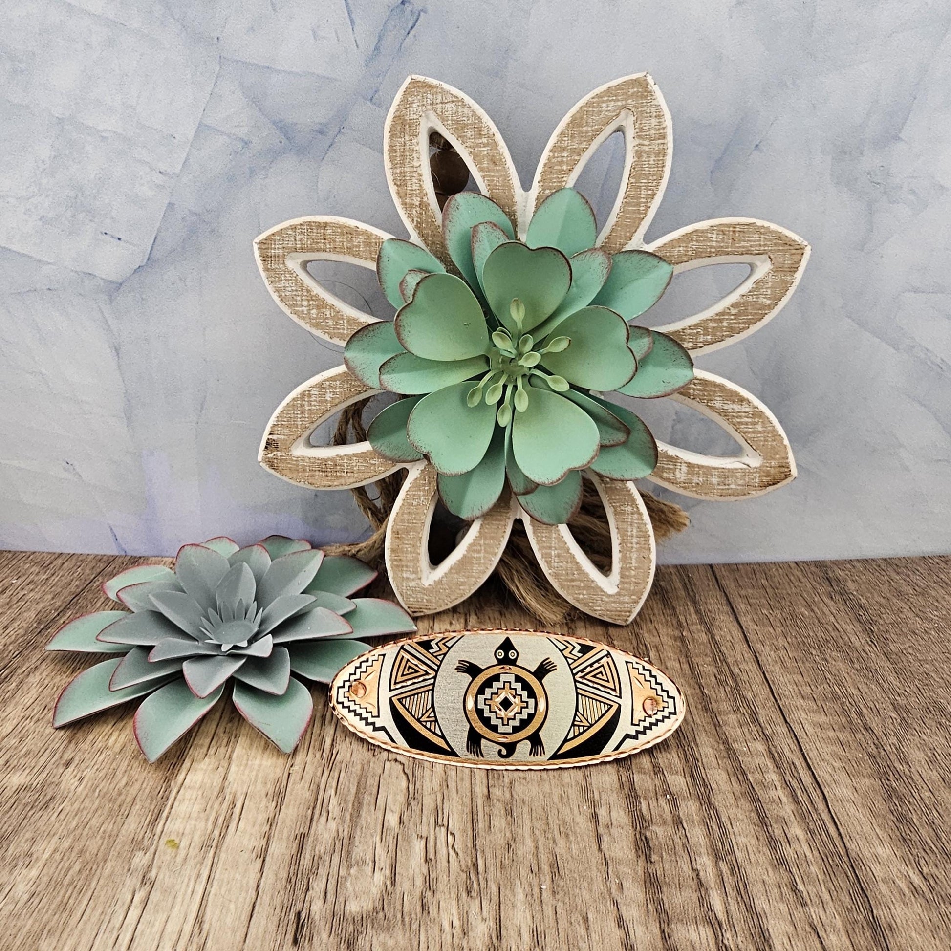 Native inspired SW Colorful Turtle Hair Clip - Beautiful COPPER Hair Barrette / Clip