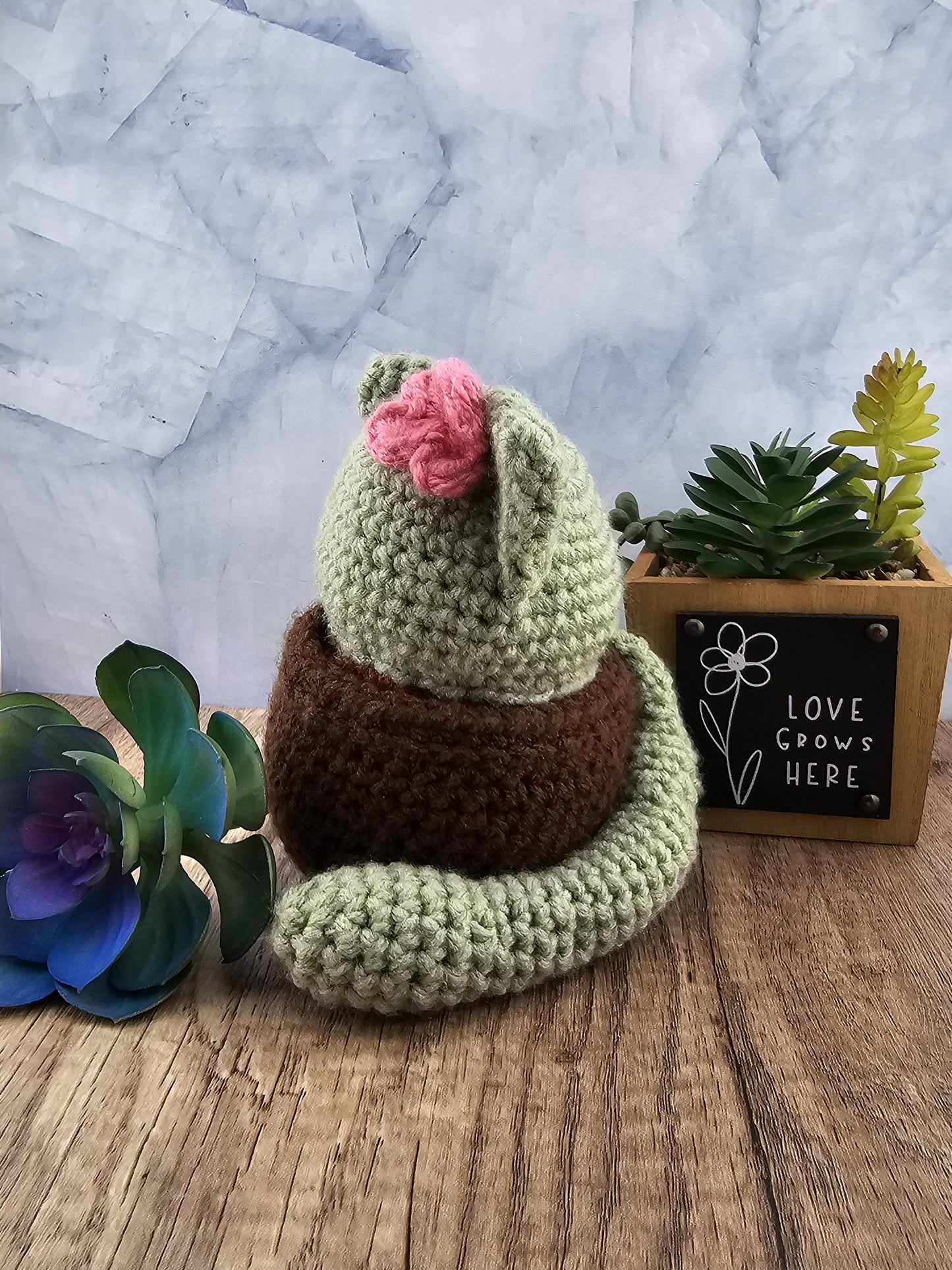 Handcrafted crocheted Cactus Cat named Princess Cacti