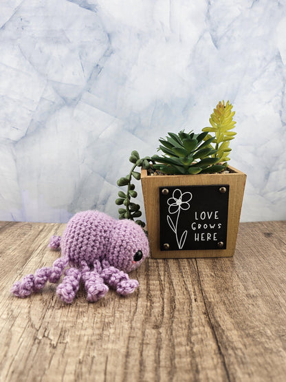Handcrafted crocheted purple Spider buddy named Lilac