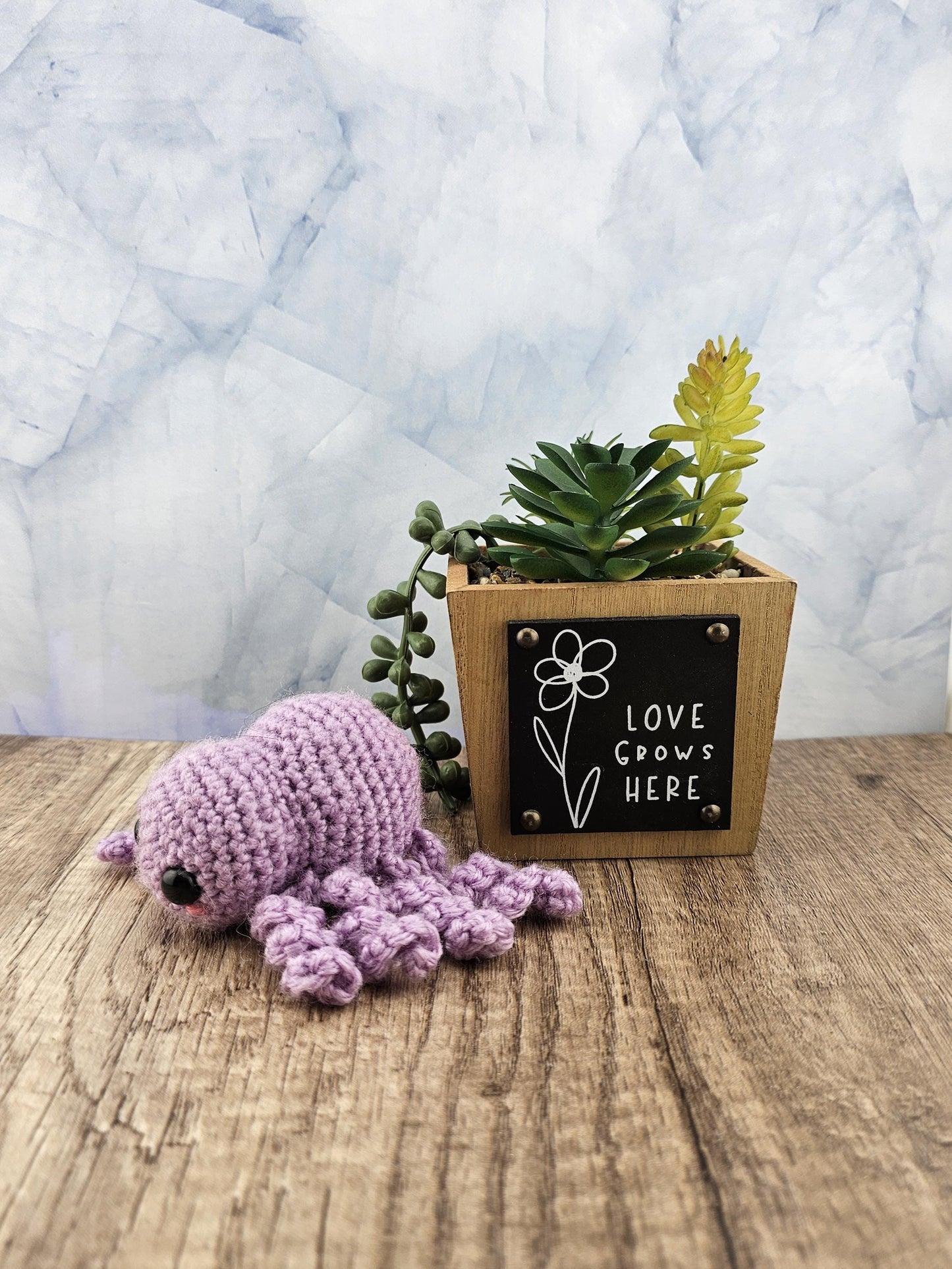 Handcrafted crocheted purple Spider buddy named Lilac
