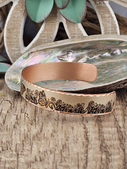 BR Monarch Butterfly - Beautiful adjustable COPPER cuff bracelet.