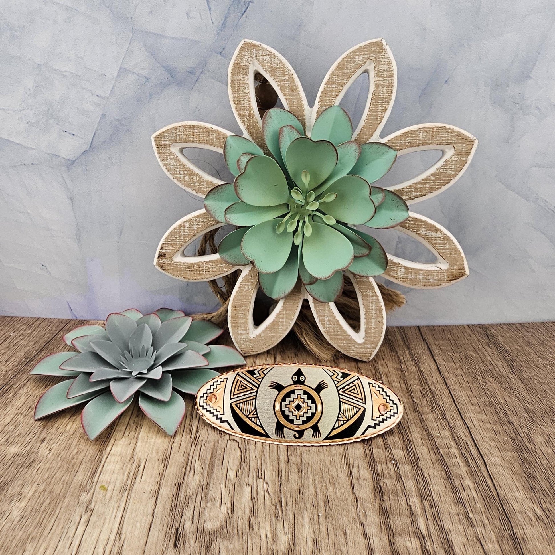 Native inspired SW Colorful Turtle Hair Clip - Beautiful COPPER Hair Barrette / Clip