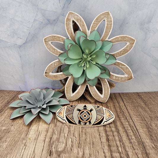 Native inspired SW Colorful Turtle Hair Clip - Beautiful COPPER Hair Barrette / Clip