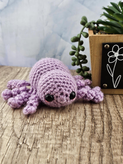Handcrafted crocheted purple Spider buddy named Lilac