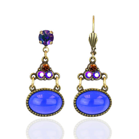 Opulent Sunset Blue Crystal Earrings