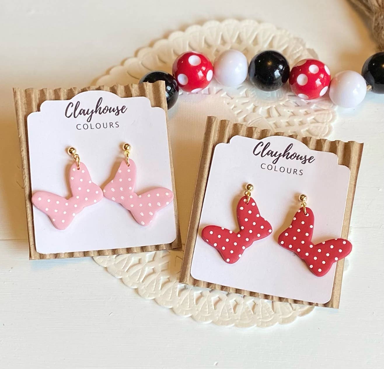 Bow Clay Earrings