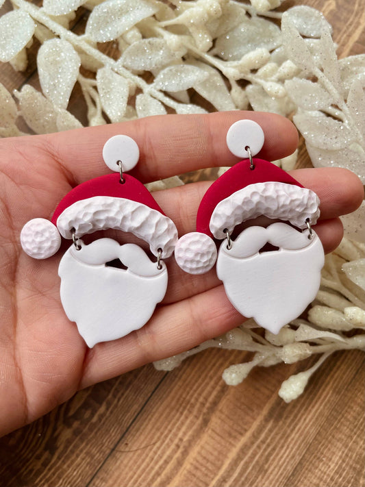 Santa Claus clay dangle earrings