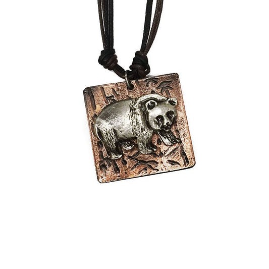 Pewter Necklace - Bear in Forest