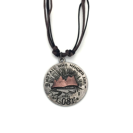 Pewter Necklace - Not All Who Wander Are Lost