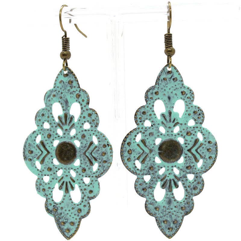 Center Earrings  - Lightweight Colorful Filigree Earrings