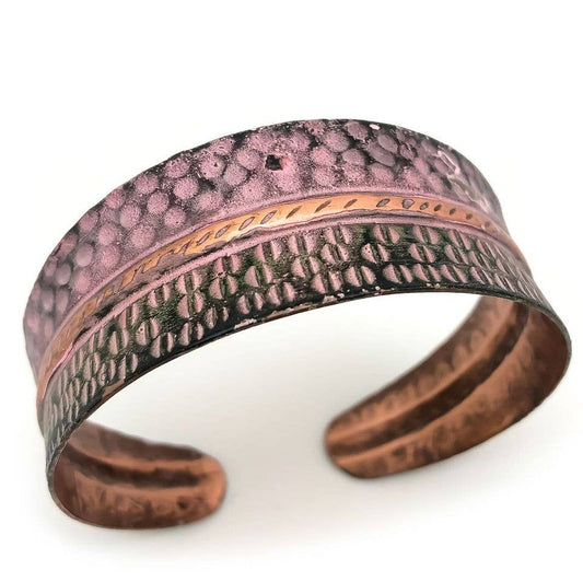 Half Circles Copper Patina Bracelet