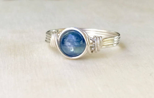 Blue Kyanite Ring in Sterling Silver