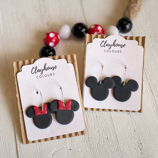 Mouse Hoops | Clay Earrings