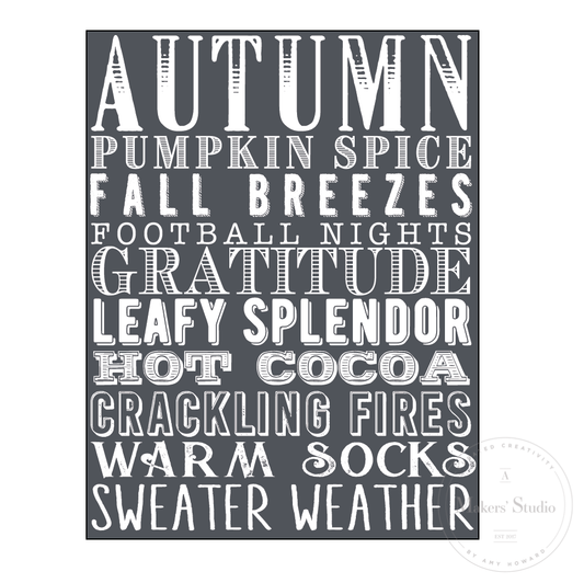 A Makers' Studio - Fall is My Favorite Season - Mesh Stencil 8.5x11