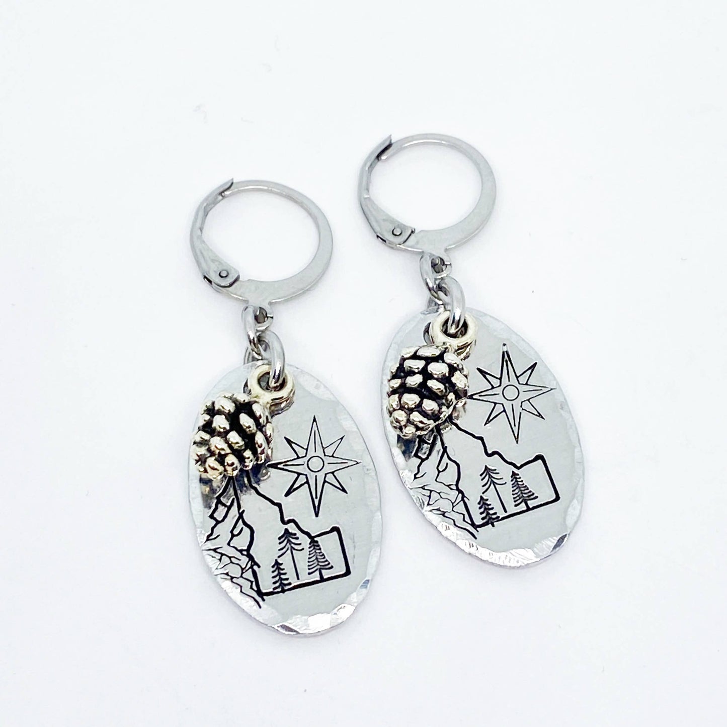 Idaho Mountain Wilderness Oval Dangle Earrings