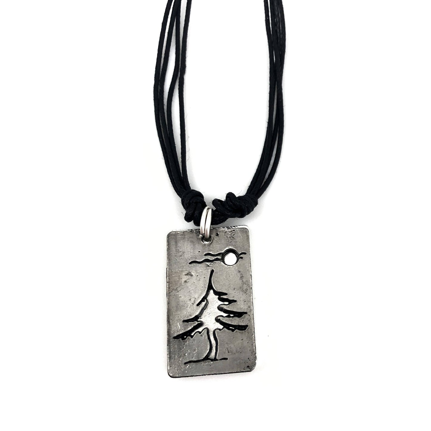 Pewter Necklace - Pine Tree with Moon