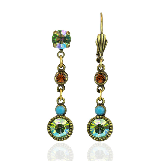 Enchanted Garden Multicolored Peridot Crystal Earrings