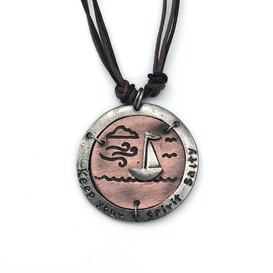 Pewter Necklace - Keep Your Spirit Salty