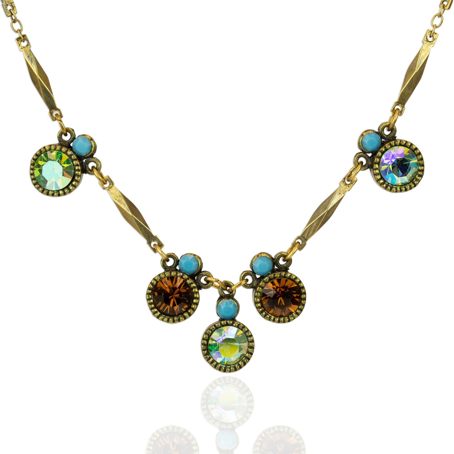 Enchanted Garden Multicolored Peridot Crystal Necklace