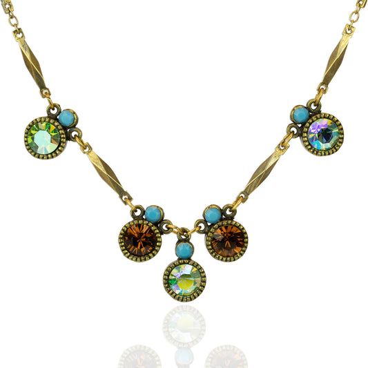 Enchanted Garden Multicolored Peridot Crystal Necklace