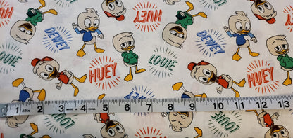 HUEY DEWEY and LOUIE Disney Fabric by the half yard. 100% Cotton.