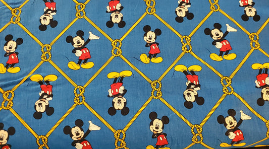 Mickey Mouse Oh Boy Fabric by the half yard. 100% Cotton.