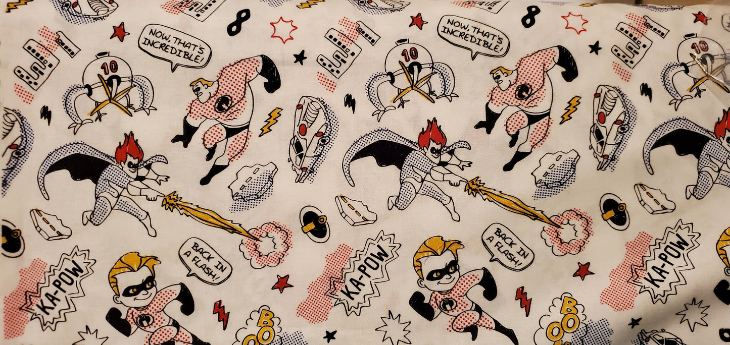 Disney Pixar Coloring Sketchy INCREDIBLES Fabric by the half yard. 100% Cotton.