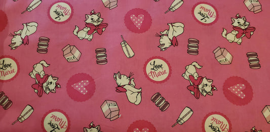 MARIE/ARISTOCATS Disney Fabric by the half yard. 100% Cotton.