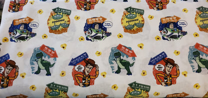 Toy Story 4 Disney Fabric by the half yard. 100% Cotton. WOODY BUZZ REX