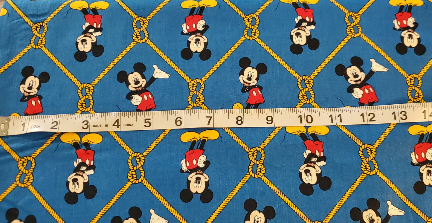 Mickey Mouse Oh Boy Fabric by the half yard. 100% Cotton.