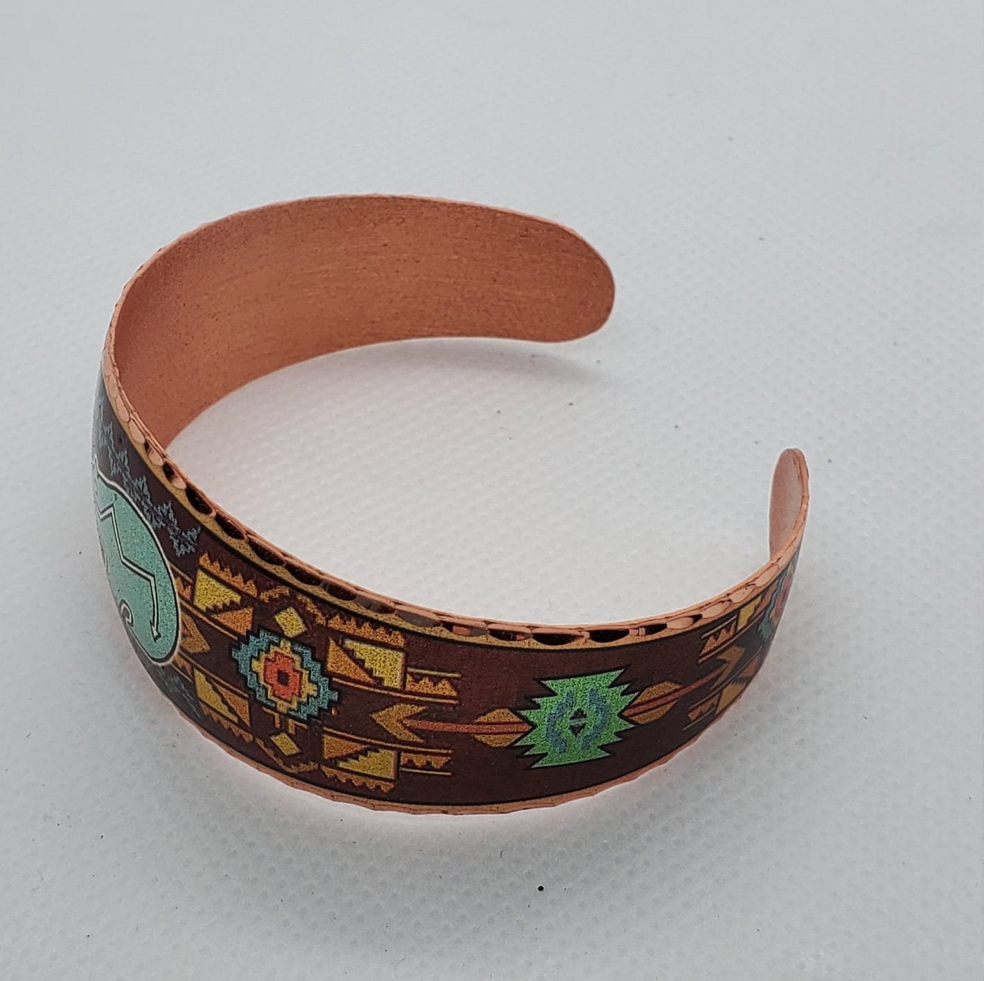 BR - Southwest Native American Inspired Bear - Beautiful adjustable COPPER cuff bracelet.