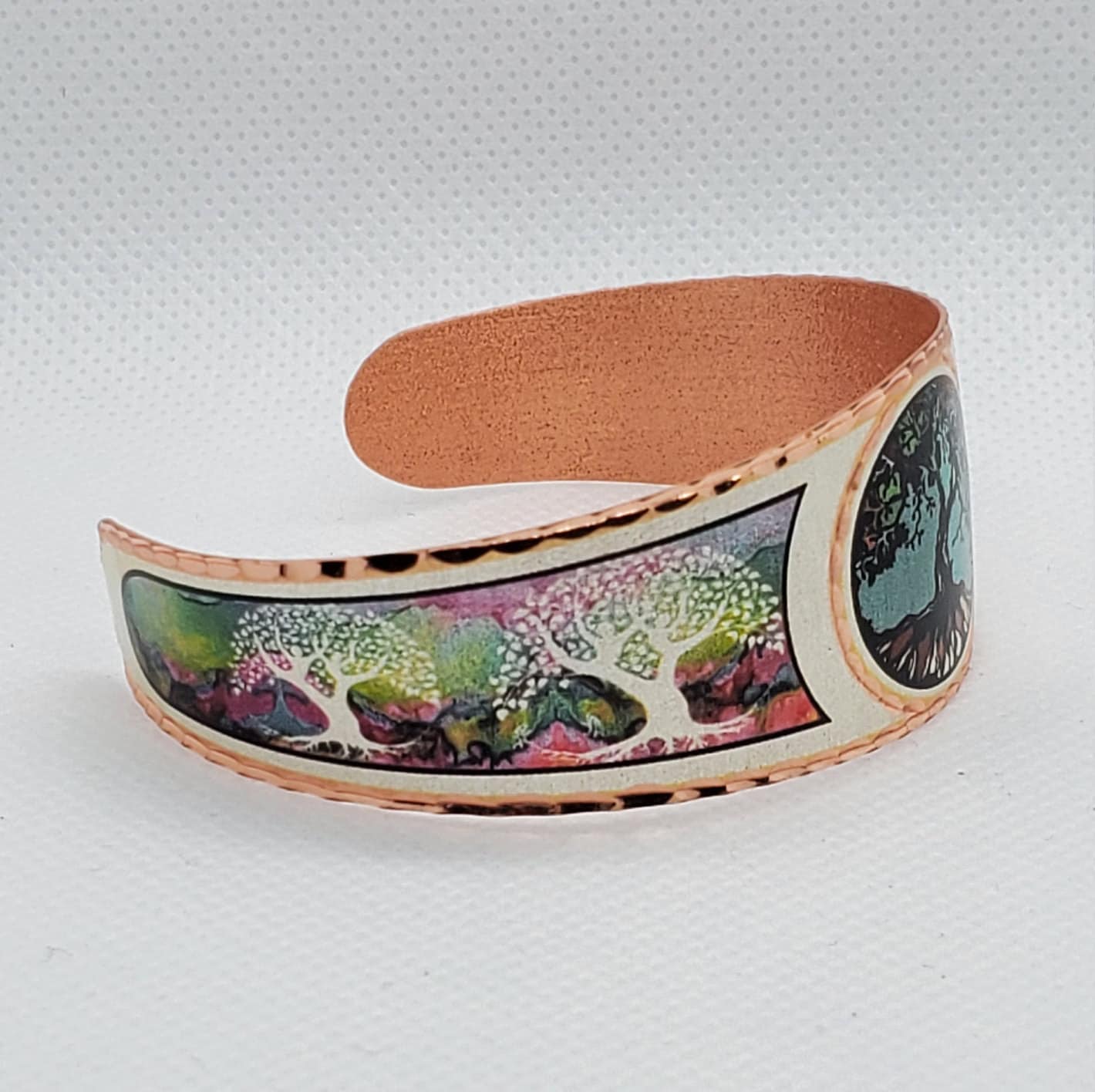 BR - Handmade Tree of Life - Beautiful adjustable COPPER cuff bracelet.