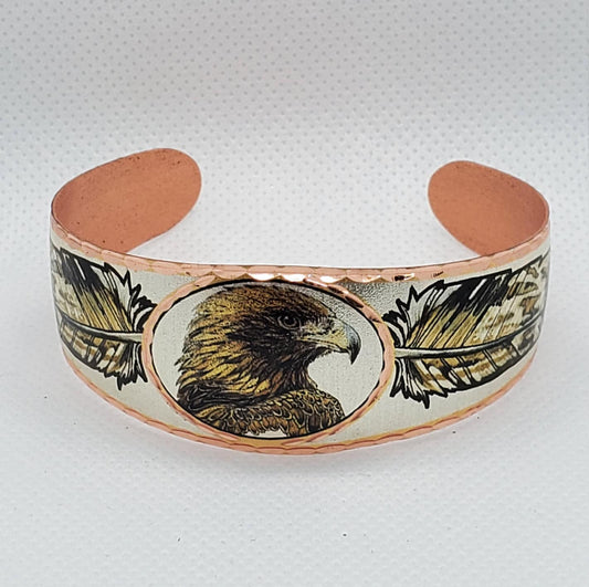 BR - Golden Eagle - Beautiful adjustable COPPER cuff bracelet.