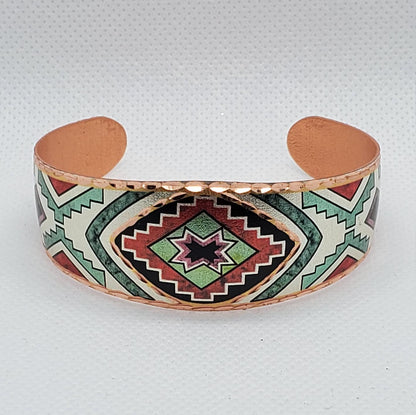 BR - Southwest Native Inspired Star Bracelet - Beautiful adjustable COPPER cuff bracelet.