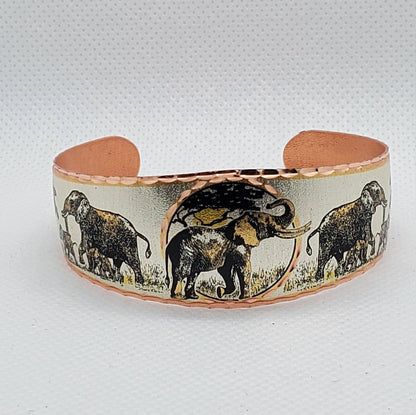 BR - Elephant Bracelet - Beautiful adjustable COPPER cuff bracelet.