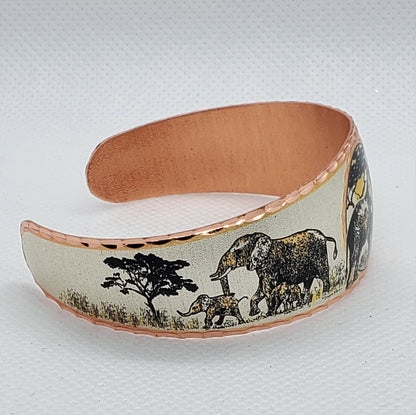 BR - Elephant Bracelet - Beautiful adjustable COPPER cuff bracelet.