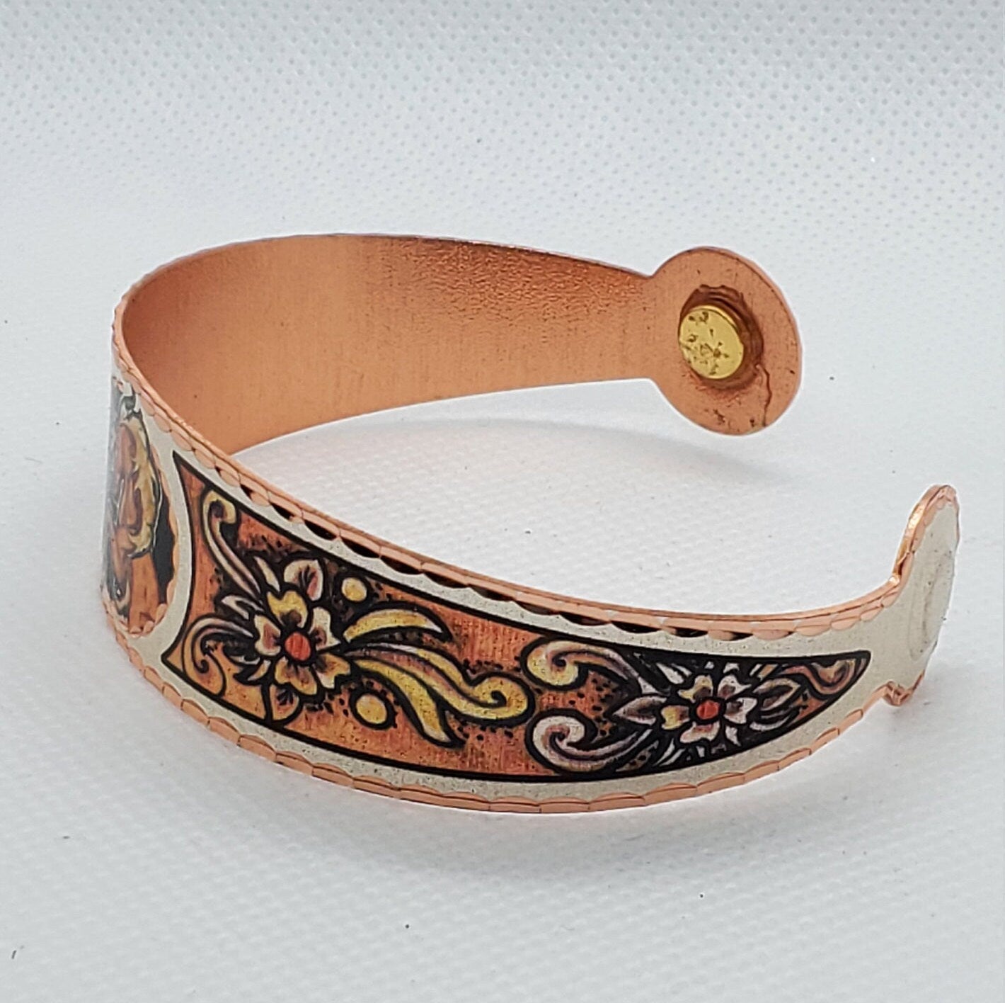 BR - Western Horse Magnetic Bracelet - Beautiful adjustable COPPER cuff bracelet.