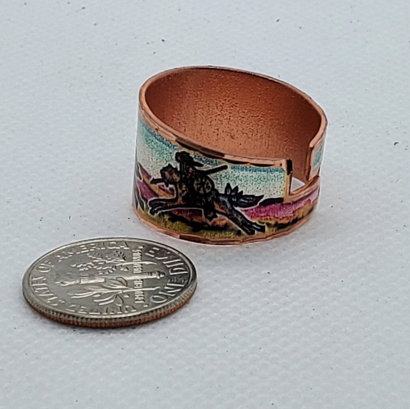 RI-American Indian Warrior Inspired - Beautiful adjustable COPPER ring.