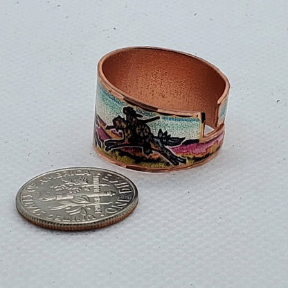 RI-American Indian Warrior Inspired - Beautiful adjustable COPPER ring.