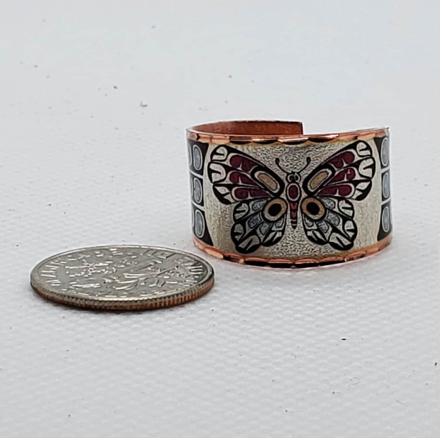 RI - Native Inspired Butterfly Ring - Beautiful adjustable COPPER ring.